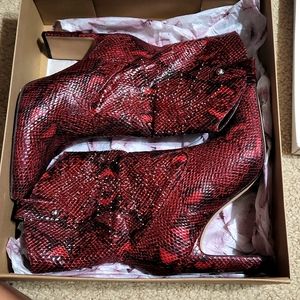 Snake print boots